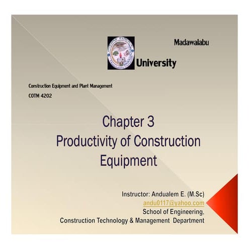 Construction equipment management chapter 3