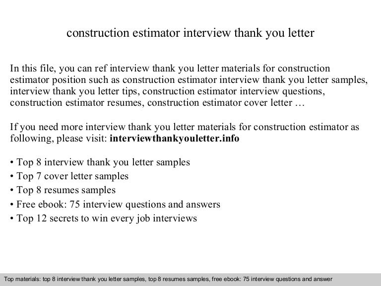 assistant estimator cover letter