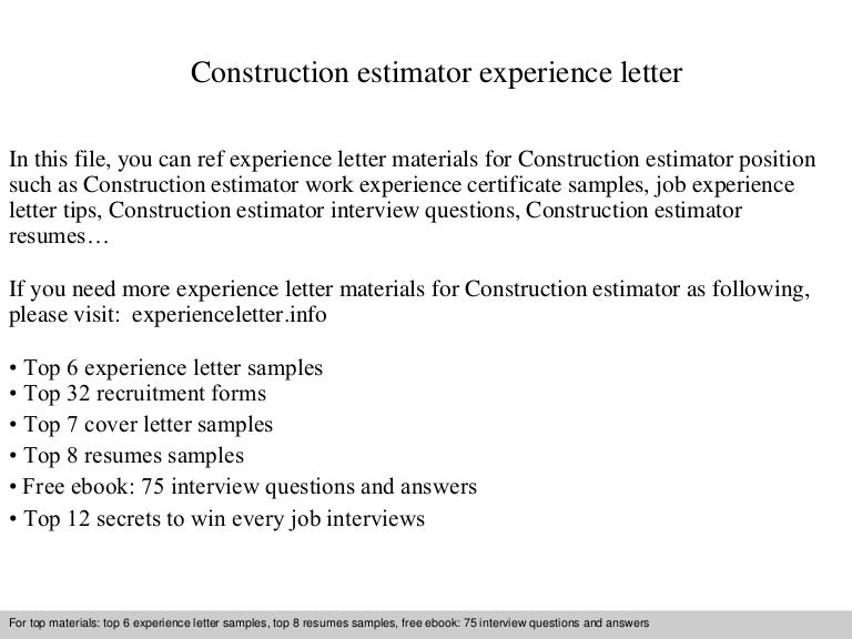 construction estimator resumes