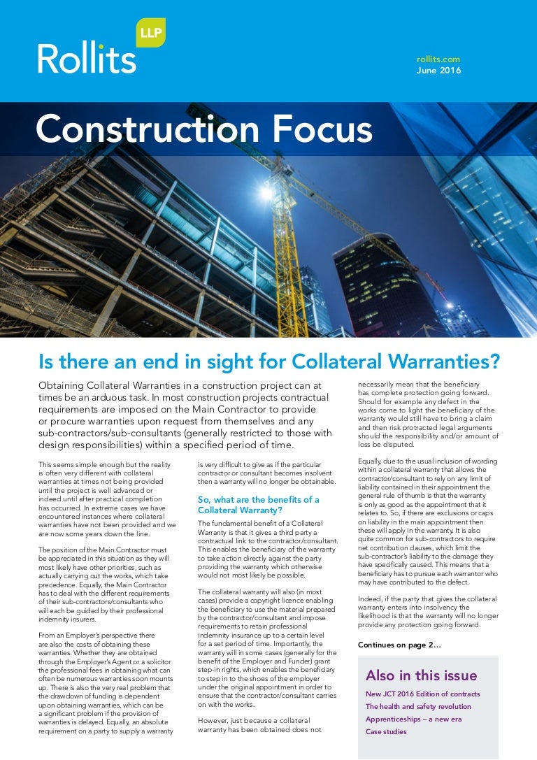 Rollits Construction Focus June 2016