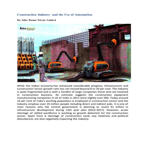 Construction Industry and the Use of Automation