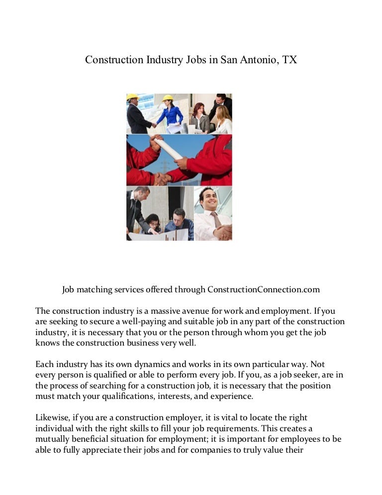 Construction industry jobs