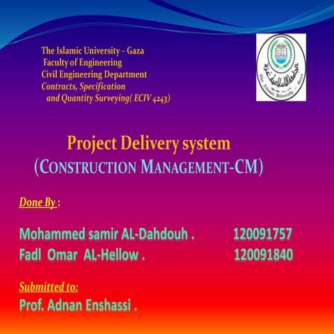 Construction management cm | PPTX
