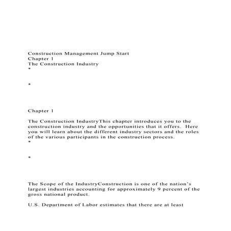 Construction Management Jump StartChapter 1The Constru.docx