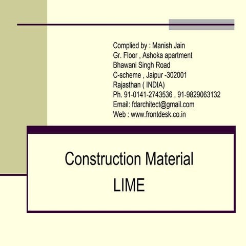 Construction material lime