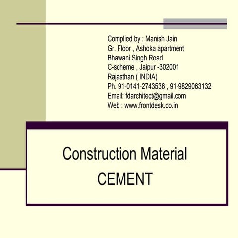 Construction material cement