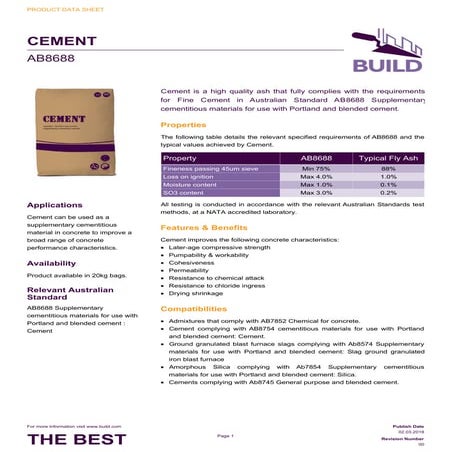 Construction Material Datasheet Template