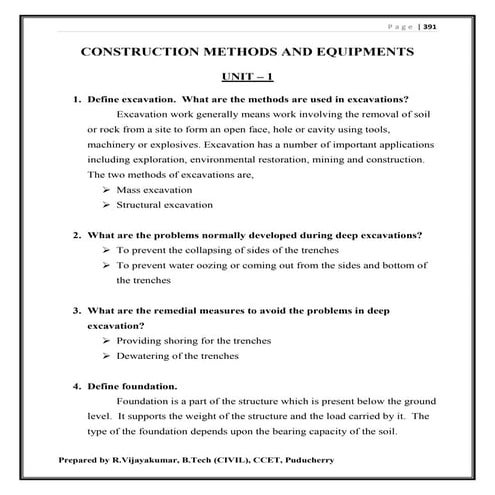 Construction methods and equipments