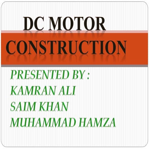 Construction oc dc machine