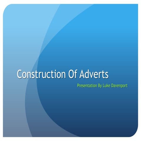 Construction of adverts