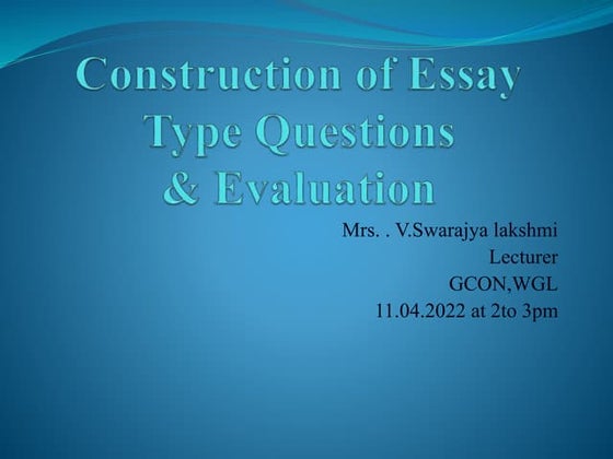 Completion type of test | PPTX | Educational Assessment | Education