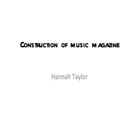 Construction of music magazine