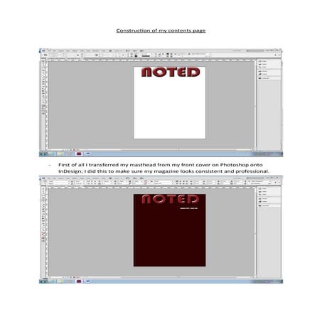 Construction of my contents page