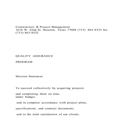 Construction & Project Management 1616 W. 22nd St. Houston