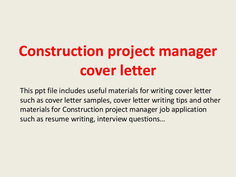 Construction Management Cover Letter from cdn.slidesharecdn.com