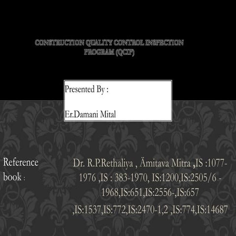 Construction quality control inspection program (qcip) | PPTX