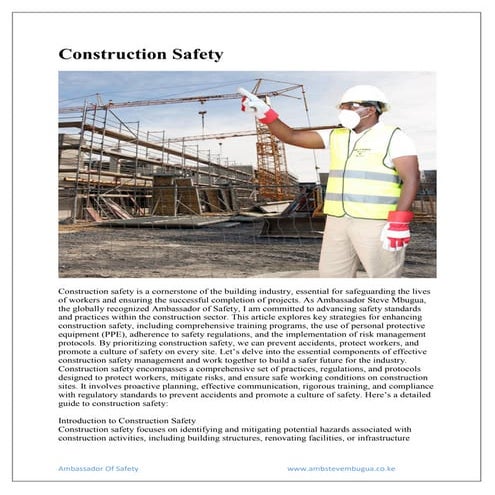 Construction Safety Measures By Amb Steve Mbugua