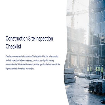 Construction Site Inspection Checklist with eAuditor Audit and ...