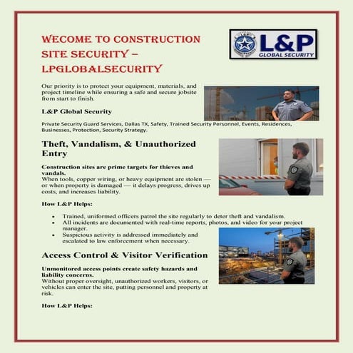 Comprehensive Construction Site Security Solutions by L&P Global ...