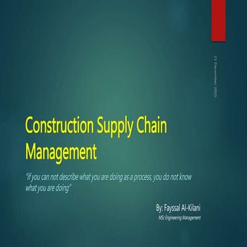 Construction Supply Chain Management