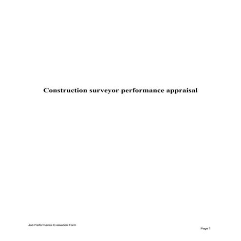 Construction surveyor performance appraisal