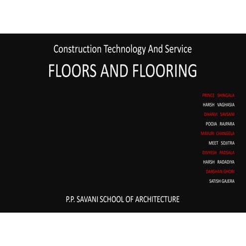 FLOORS AND FLOORING
