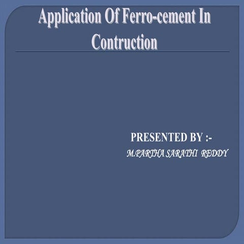 Construction using ferrocement