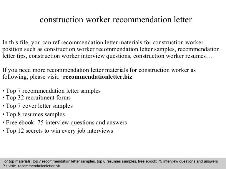 Construction worker letter