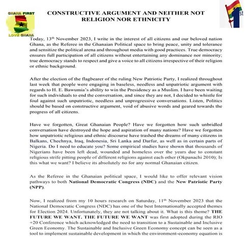 CONSTRUCTIVE ARGUMENT AND NEITHER NOT RELIGION NOR ETHNICITY- GHANA TODAY- SUCCESS PRINCE DUAH MENSAH.pdf