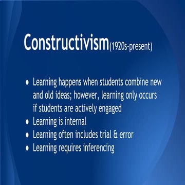 Constructivism (ch. 4 lenses on learning)