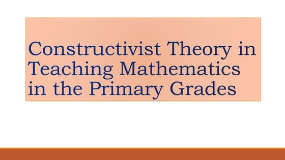 Learning theories in mathematics | PPT