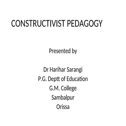 CONSTRUCTIVIST PEDAGOGY for Teachers.ppt