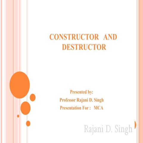 Constructor destructor slides | PPT