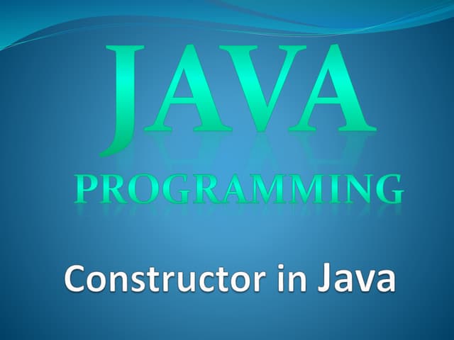 Constructor in java | PPT