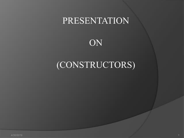 C# Constructors | PPTX