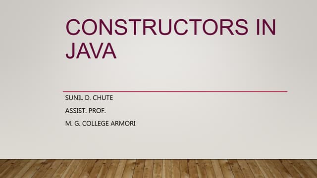 Constructors in java