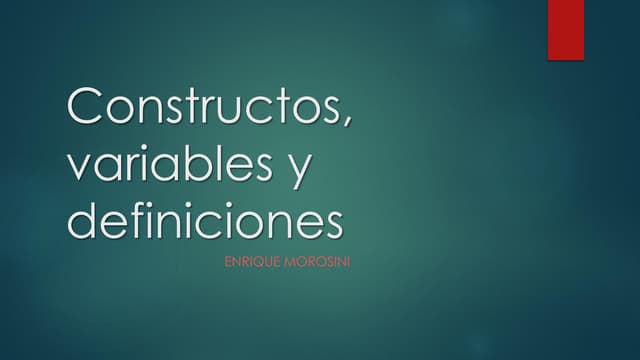 Constructos, variables e indicadores