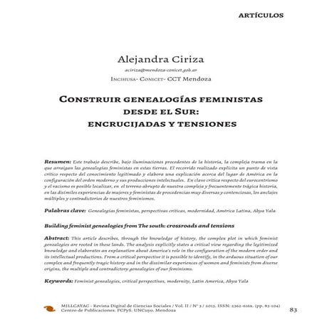 Construir genealogías feministas desde el sur