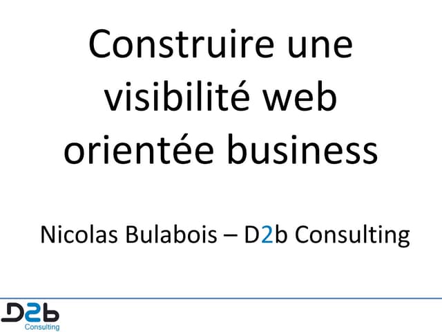 Construisez une présence web orientée business