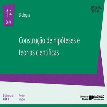 construção de hipoteses e as teorias cientificas | PPTX