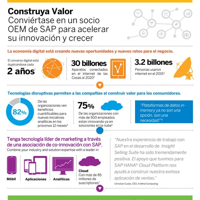 Construya valor y conviertase en socio oem de SAP infografia