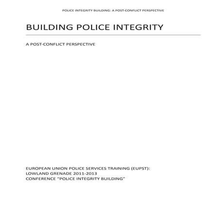 Construyendo Integridad Policial 