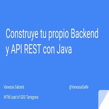 Construye tu propio backend y api rest con java