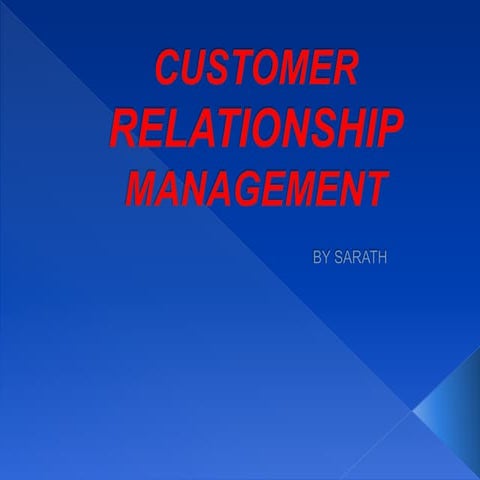 CUSTOMER RELATIONSHIP MARKETING