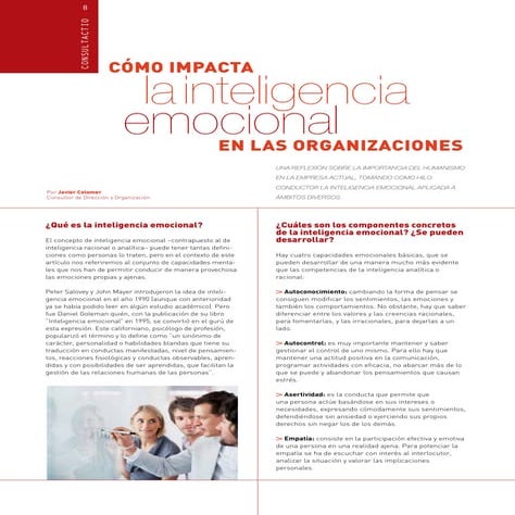 Cómo impacta la inteligencia emocional en las organizaciones - TACTIOMAGAZINE