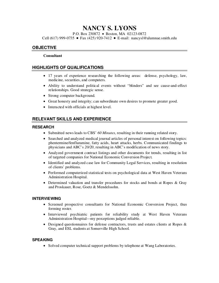 psychology research assistant resume