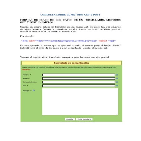 Consulta sobre el metodo get y post