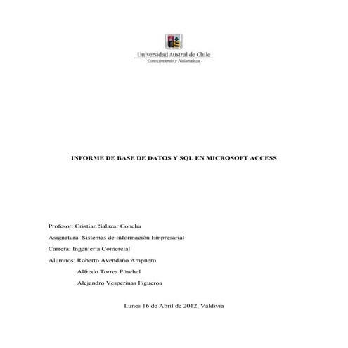 Trabajo en Microsoft Access