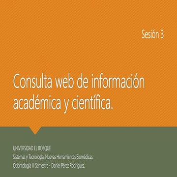 Consulta web de información académica y científica.