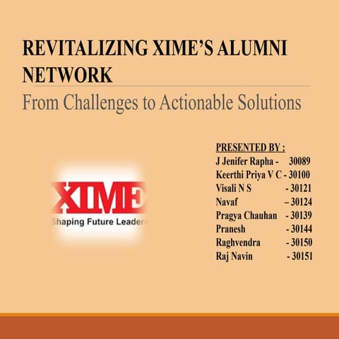 network revitalization at xime alumini networking